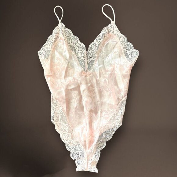 Vintage Madelyn Louden Pink Brocade Teddy - Picture 1 of 5